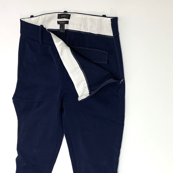 J. Crew Minnie Side-Zip Cropped Cigarette Pant size 0 in Dark Navy - Picture 2 of 12